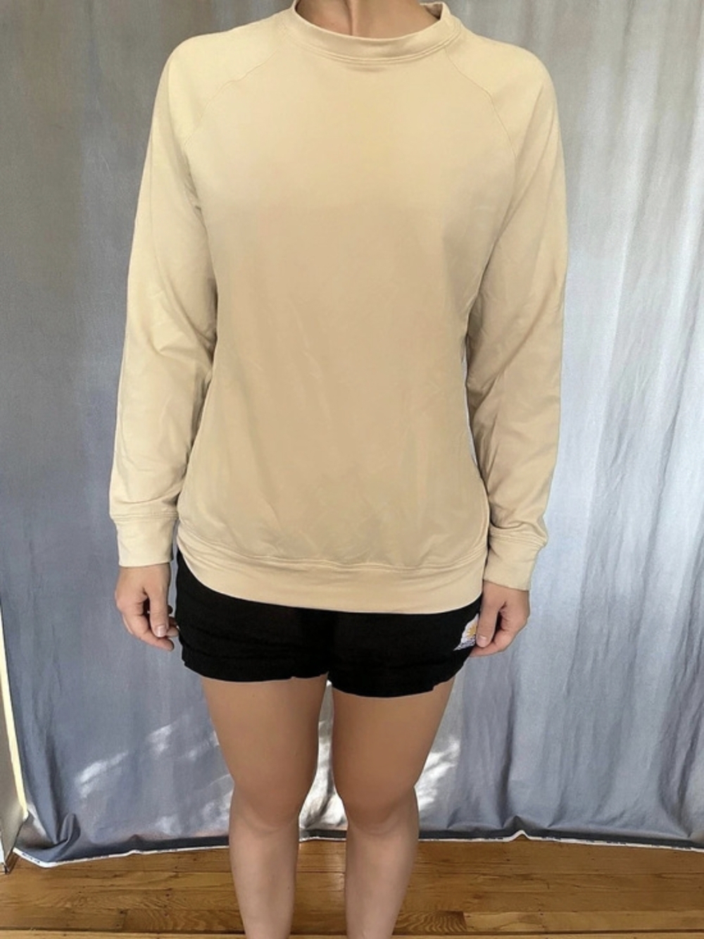 Long Sleeve Mock Neck Top/Sweater in Cream Like New